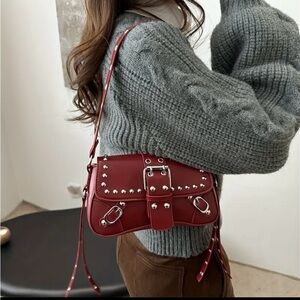 Stylish Red Studded Women's Bag